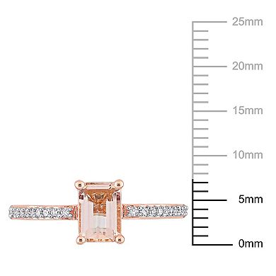 Stella Grace 10k Rose Gold Morganite & 1/10 Carat T.W. Diamond Engagement Ring