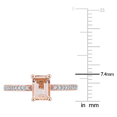 Stella Grace 10k Rose Gold Morganite & 1/10 Carat T.W. Diamond Engagement Ring