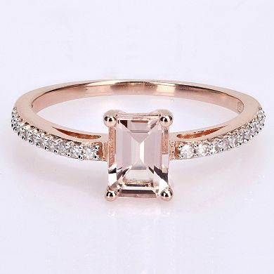 Stella Grace 10k Rose Gold Morganite & 1/10 Carat T.W. Diamond ...