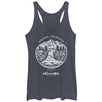 Juniors' Millers Coors Golden Colorado Mountain Stamp Tri-Blend Racerback Graphic Tank Top