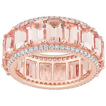 Stella Grace 14k Rose Gold Morganite & 5/8 Carat T.W. Diamond Full Eternity Ring