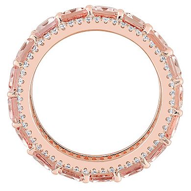 Stella Grace 14k Rose Gold Morganite & 5/8 Carat T.W. Diamond Full Eternity Ring