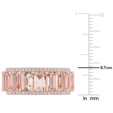 Stella Grace 14k Rose Gold Morganite & 5/8 Carat T.W. Diamond Full Eternity Ring