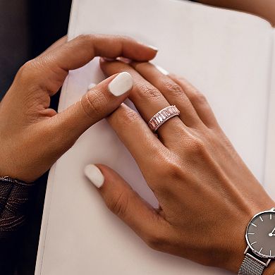 Stella Grace 14k Rose Gold Morganite & 5/8 Carat T.W. Diamond Full Eternity Ring