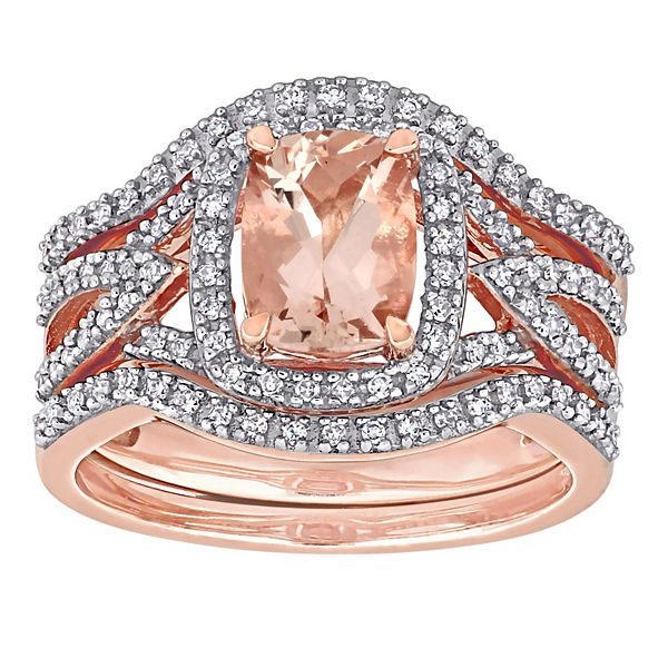 Stella Grace 10k Rose Gold Morganite & 1/4 Carat T.W. Diamond