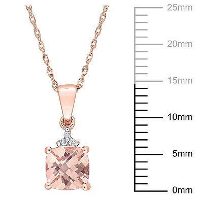Stella Grace 10k Rose Gold Morganite & Diamond Accent Drop Pendant Necklace
