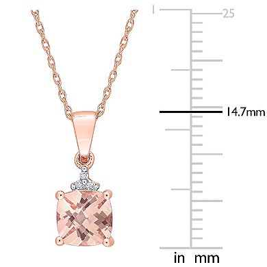 Stella Grace 10k Rose Gold Morganite & Diamond Accent Drop Pendant Necklace