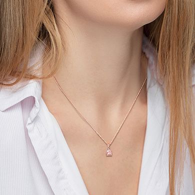 Stella Grace 10k Rose Gold Morganite & Diamond Accent Drop Pendant Necklace
