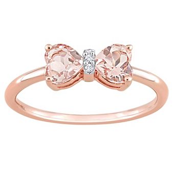 Stella Grace 10k Rose Gold Morganite & Diamond Accent Bow Ring