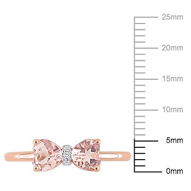 Stella Grace 10k Rose Gold Morganite & Diamond Accent Bow Ring