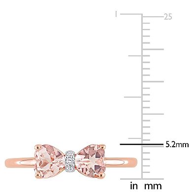 Stella Grace 10k Rose Gold Morganite & Diamond Accent Bow Ring