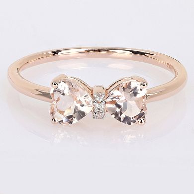 Stella Grace 10k Rose Gold Morganite & Diamond Accent Bow Ring