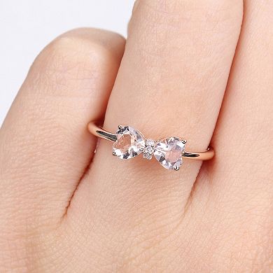 Stella Grace 10k Rose Gold Morganite & Diamond Accent Bow Ring