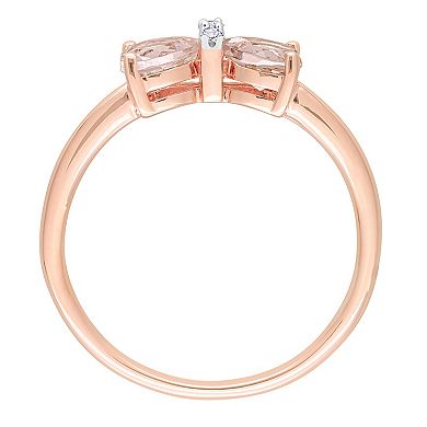 Stella Grace 10k Rose Gold Morganite & Diamond Accent Bow Ring