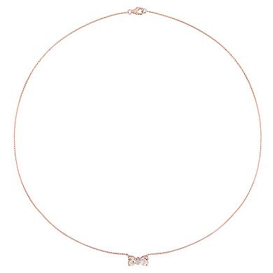 Stella Grace 10k Rose Gold Morganite & Diamond Accent Bow Necklace