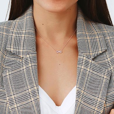 Stella Grace 10k Rose Gold Morganite & Diamond Accent Bow Necklace