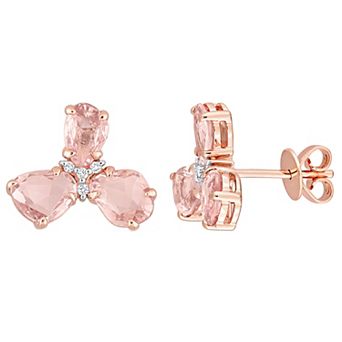 Stella Grace 14k Rose Gold Light Pink Sapphire & Diamond Accent Stud Earrings
