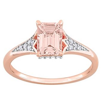 Stella Grace 10k Rose Gold Morganite & 1/10 Carat T.W. Diamond Engagement Ring
