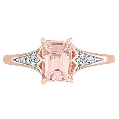 Stella Grace 10k Rose Gold Morganite & 1/10 Carat T.W. Diamond Engagement Ring
