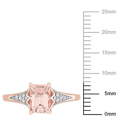 Stella Grace 10k Rose Gold Morganite & 1/10 Carat T.W. Diamond Engagement Ring