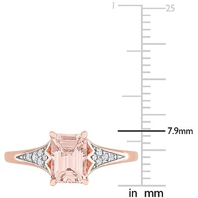 Stella Grace 10k Rose Gold Morganite & 1/10 Carat T.W. Diamond Engagement Ring