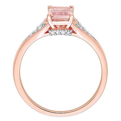 Stella Grace 10k Rose Gold Morganite & 1/10 Carat T.W. Diamond Engagement Ring