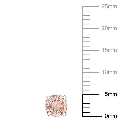 Stella Grace 10K White Gold Morganite Solitaire Stud Earrings