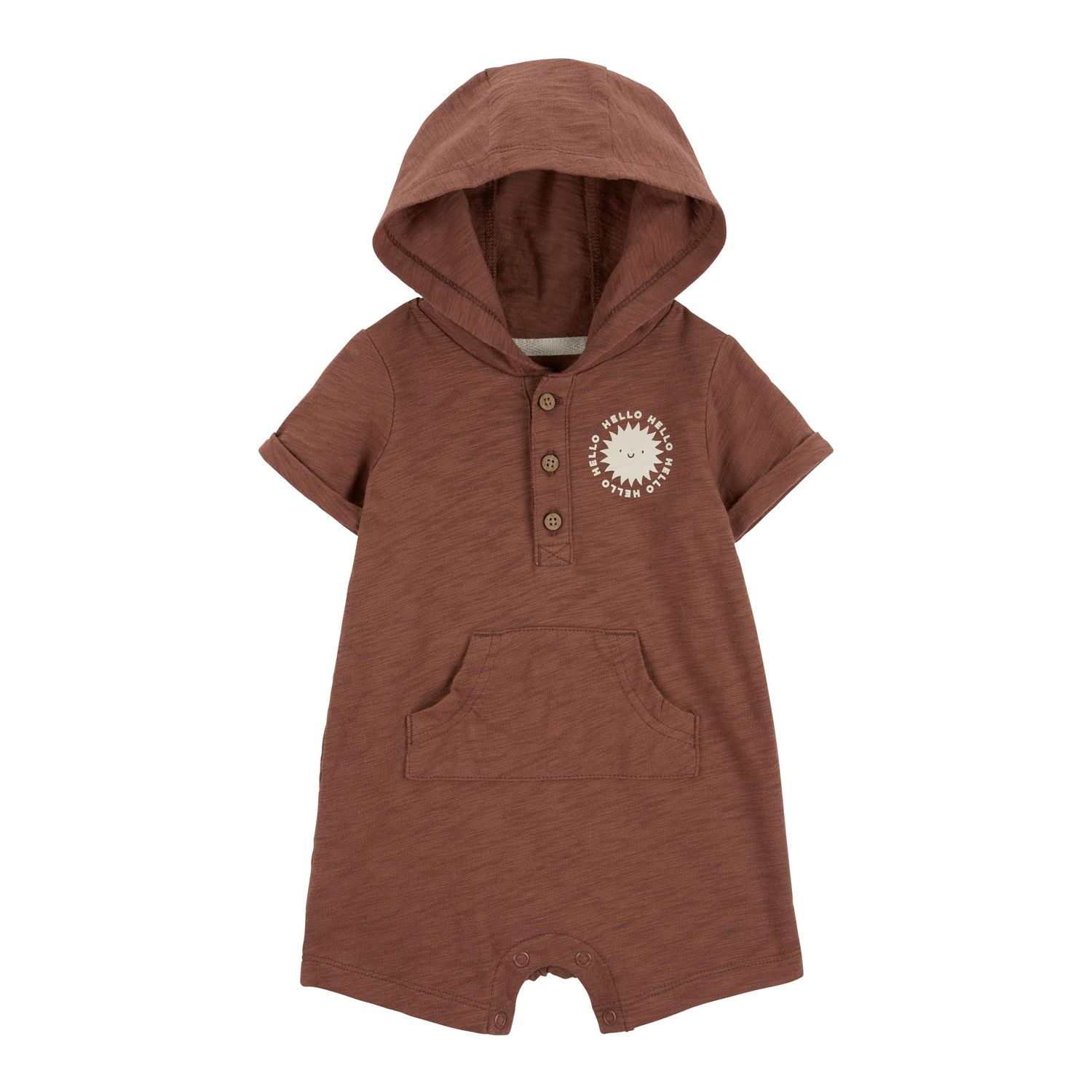 Baby Boy/Girl Colorblock Long-sleeve Hooded Cotton Jumpsuit