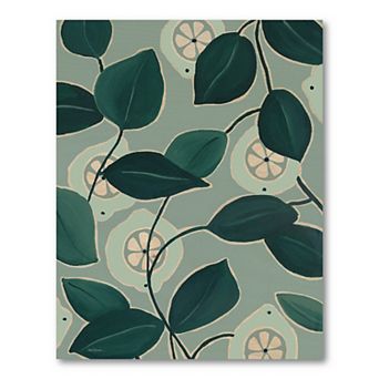 COURTSIDE MARKET Monochrome Limes Canvas Wall Art