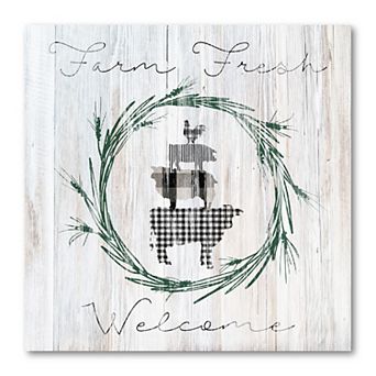 COURTSIDE MARKET Farm Fresh Welcome Canvas Wall Art