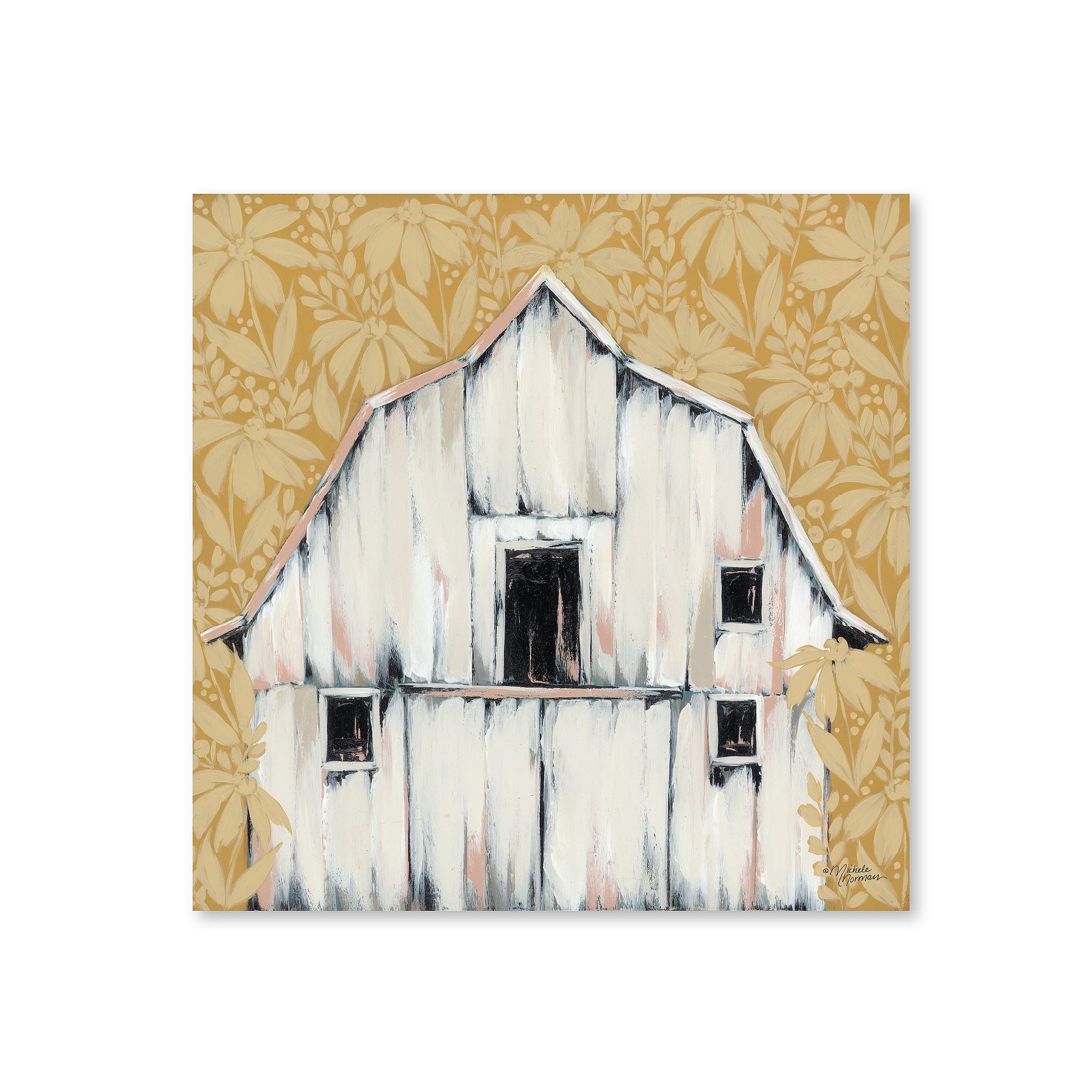 COURTSIDE MARKET White Barn Canvas Wall Art, Multi