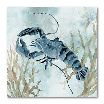COURTSIDE MARKET Navy Lobster Canvas Wall Art