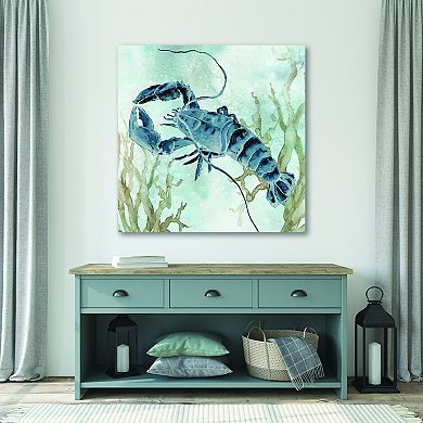 COURTSIDE MARKET Navy Lobster Canvas Wall Art