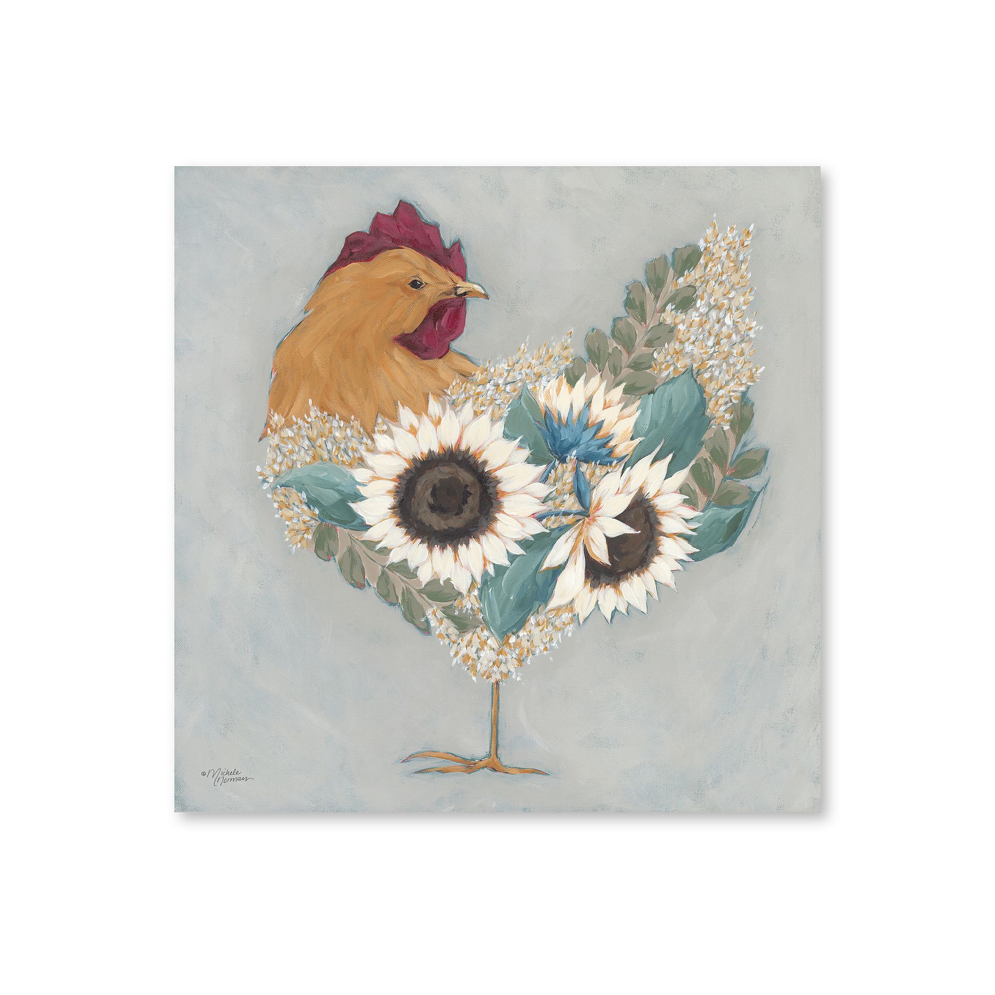COURTSIDE MARKET Farmhouse Hen Canvas Wall Art, Multi