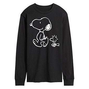 Men's Peanuts Snoopy Woodstock Walk Long Sleeve Tee