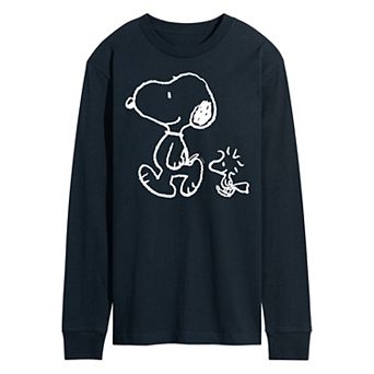Men's Peanuts Snoopy Woodstock Walk Long Sleeve Tee
