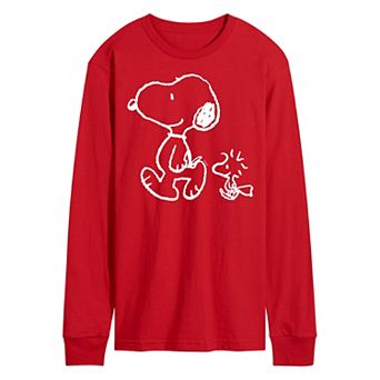 Men's Peanuts Snoopy Woodstock Walk Long Sleeve Tee