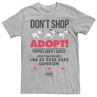 Disney's 101 Dalmatians Men's Don't Shop Adopt Ad Tee