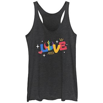Juniors' Star Wars Pride Rebel Love Tri-Blend Racerback Graphic Tank Top