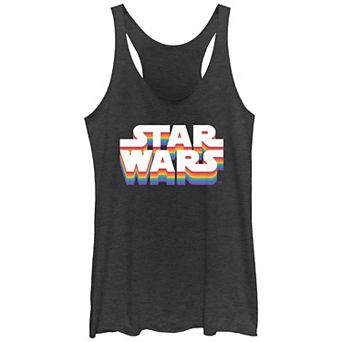 Juniors' Star Wars Pride Drop Shadow Logo Tri-Blend Racerback Graphic Tank Top