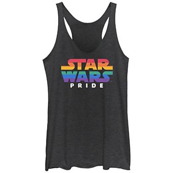 Juniors' Star Wars Pride Rainbow Logo Tri-Blend Racerback Graphic Tank Top