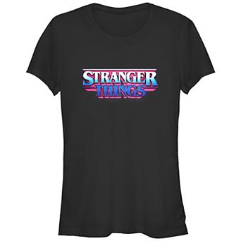 Juniors' Stranger Things 3D Logo Fitted Graphic Tee
