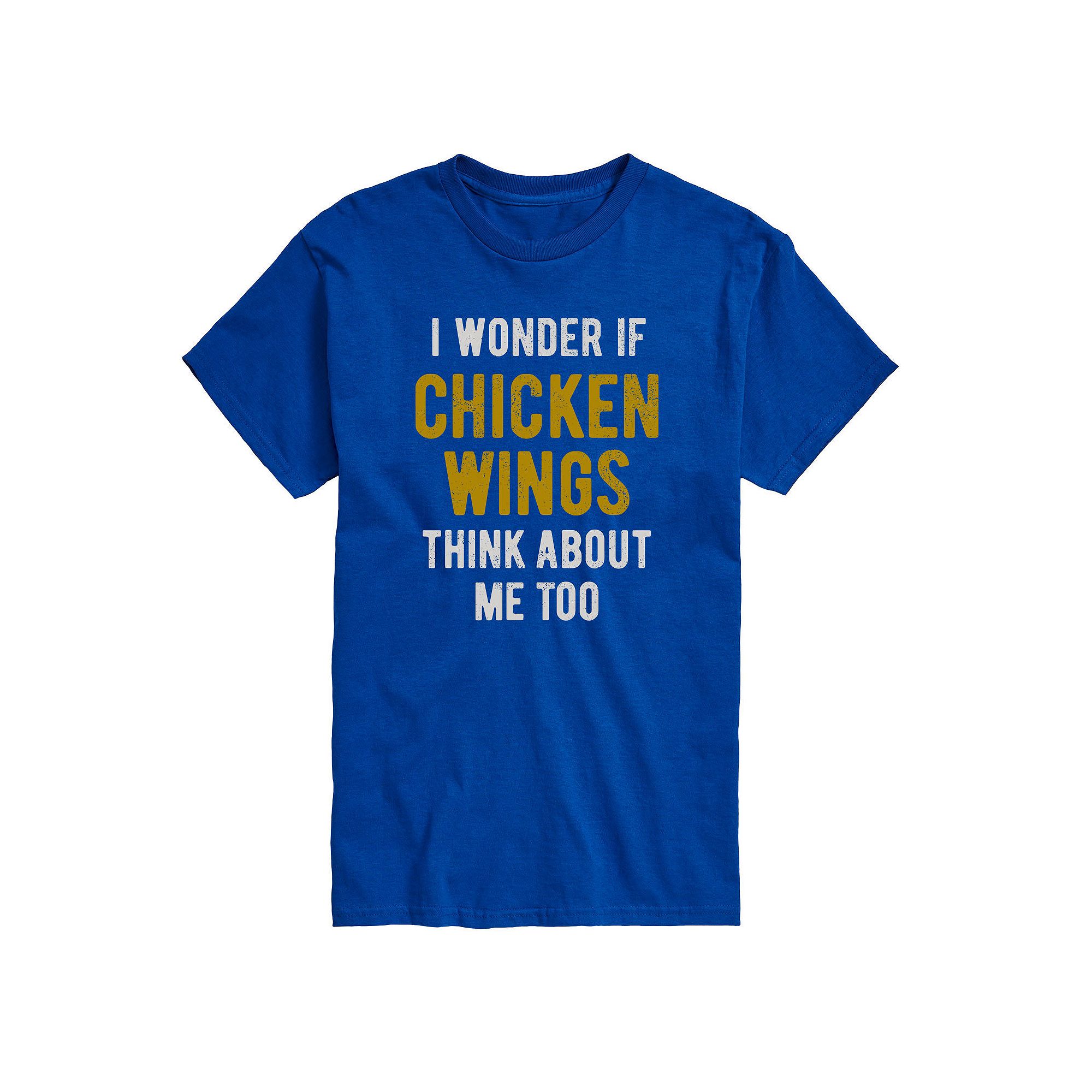 Mens I Wonder Chicken Wings Tee, Size: Small, Blue