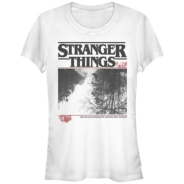 Juniors' Stranger Things Upside Down Photo Fitted Graphic Tee