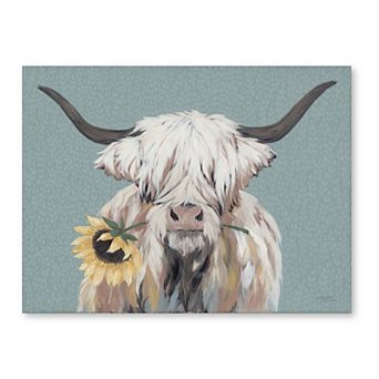 COURTSIDE MARKET Cow & Sunflower Canvas Wall Art