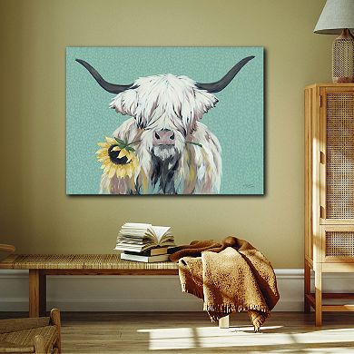 COURTSIDE MARKET Cow & Sunflower Canvas Wall Art