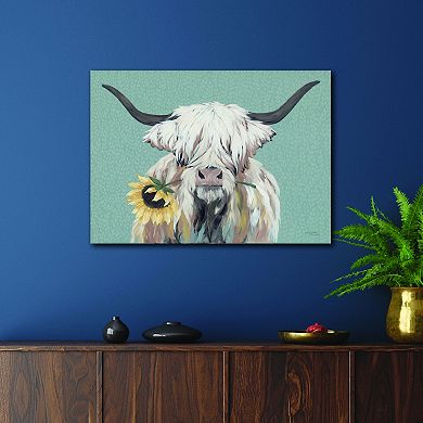 COURTSIDE MARKET Cow & Sunflower Canvas Wall Art