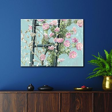 COURTSIDE MARKET Roses On The Trellis Canvas Wall Art