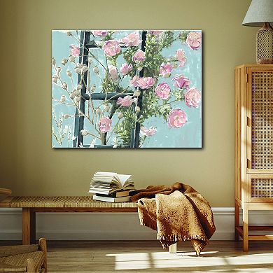 COURTSIDE MARKET Roses On The Trellis Canvas Wall Art