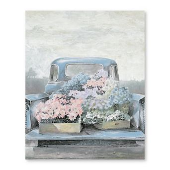 COURTSIDE MARKET Flower Market Truck Canvas Wall Art